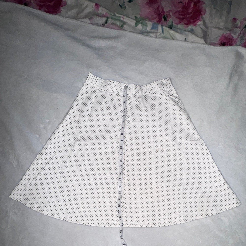 Original Penguin White A-Line Skirt with Brown Dots
